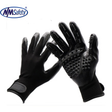 NMSAFETY  pet gloves black nitrile glove/working glove